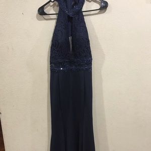 Long dark blue dress
